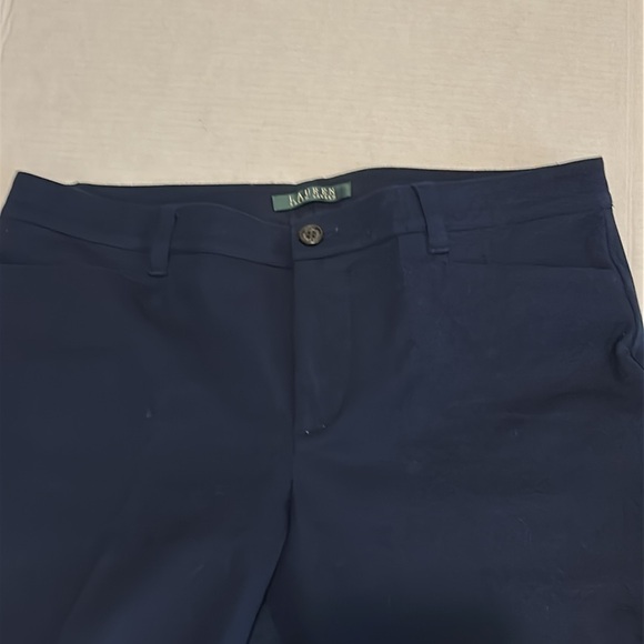 EUC Lauren Ralph Lauren Sz 12 Dark Navy Dress pants with zip and pockets. - Picture 7 of 12